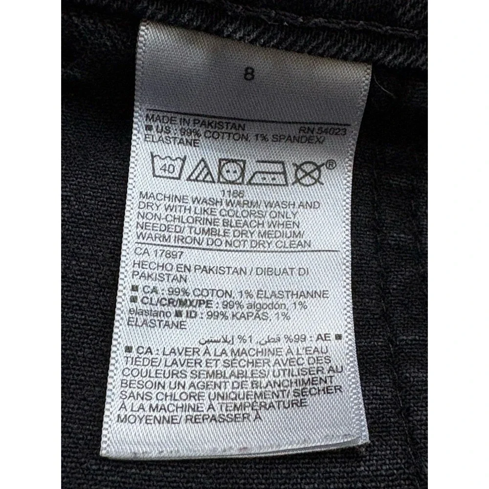 Old Navy Washed Black Denim Overalls Women's Size 8 Button 26